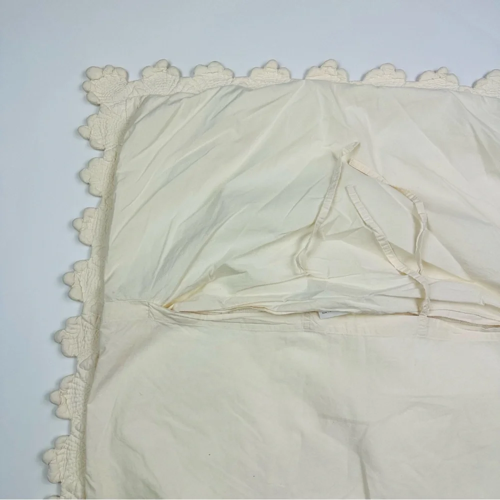 Linen Source Ivory Quilted Cotton Euro Sham Pillow Case
